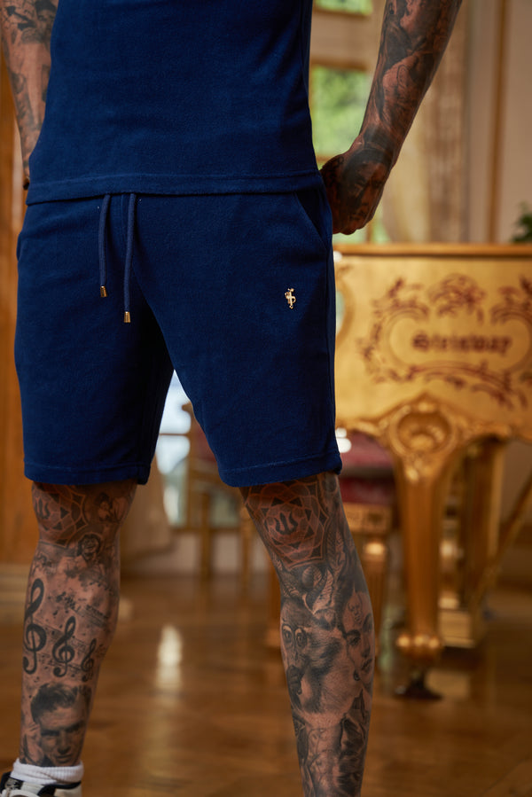 Father Sons New French Navy Towelling Shorts - FSH657